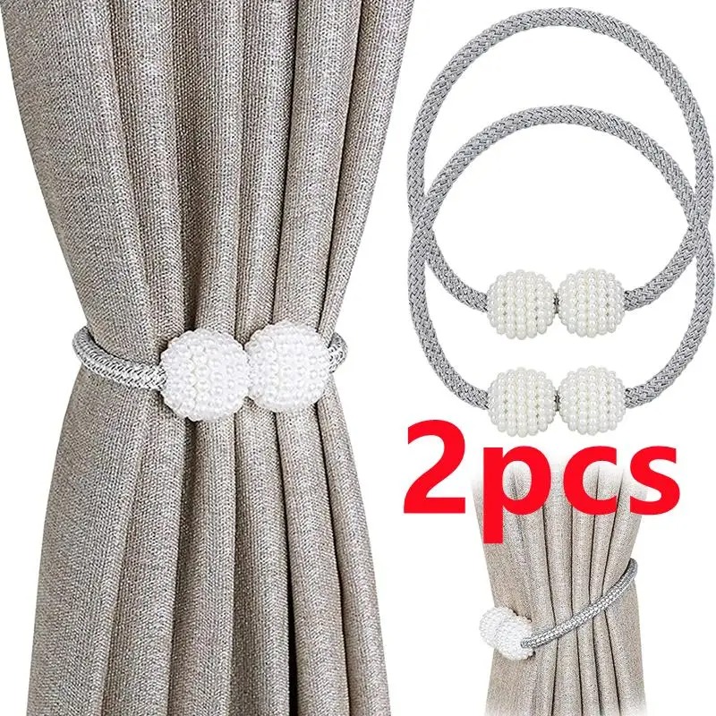 Home Bathroom Gadgets - 1/2 Buah Klip Tirai Magnetik Mutiara