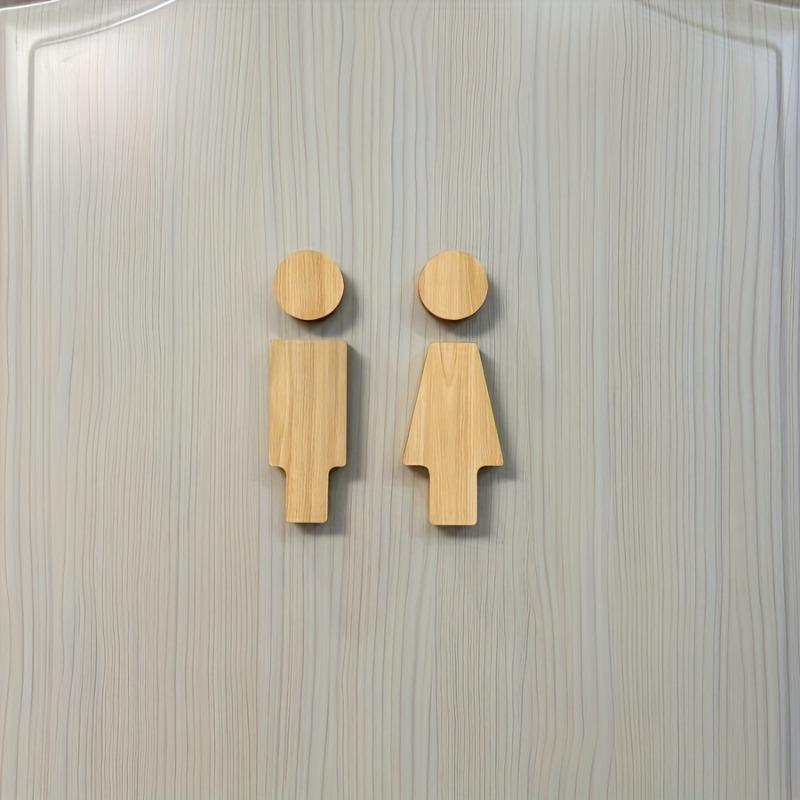Home Bathroom Gadgets - 2 Buah Tanda Kamar Mandi Kayu