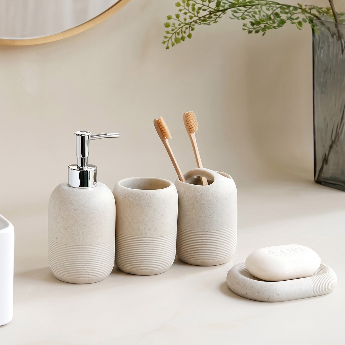 Zara Home Bathroom Set - Set Aksesoris Kamar Mandi Resin Batu