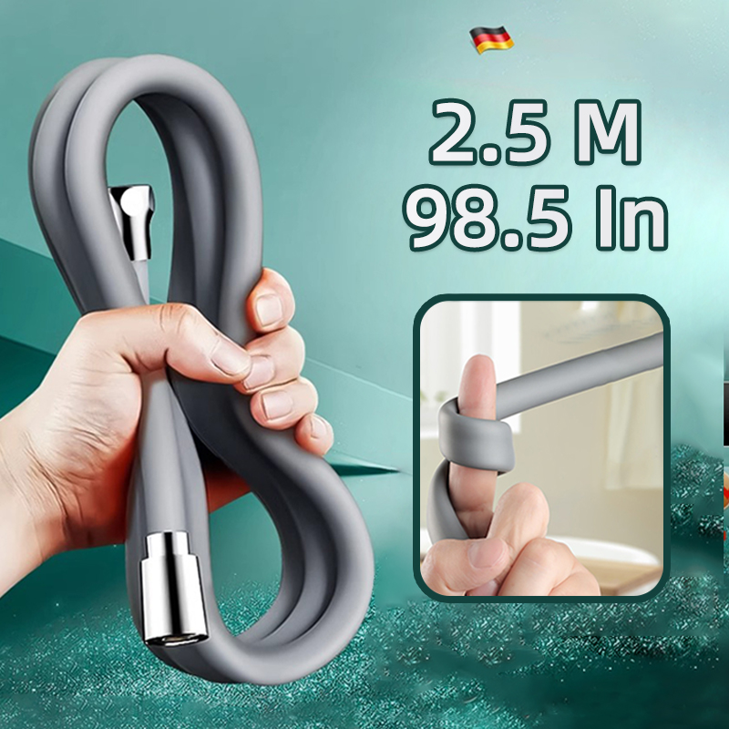 Home Bathroom Gadgets - Selang Pancuran Silikon Ekstra Panjang Abu-abu