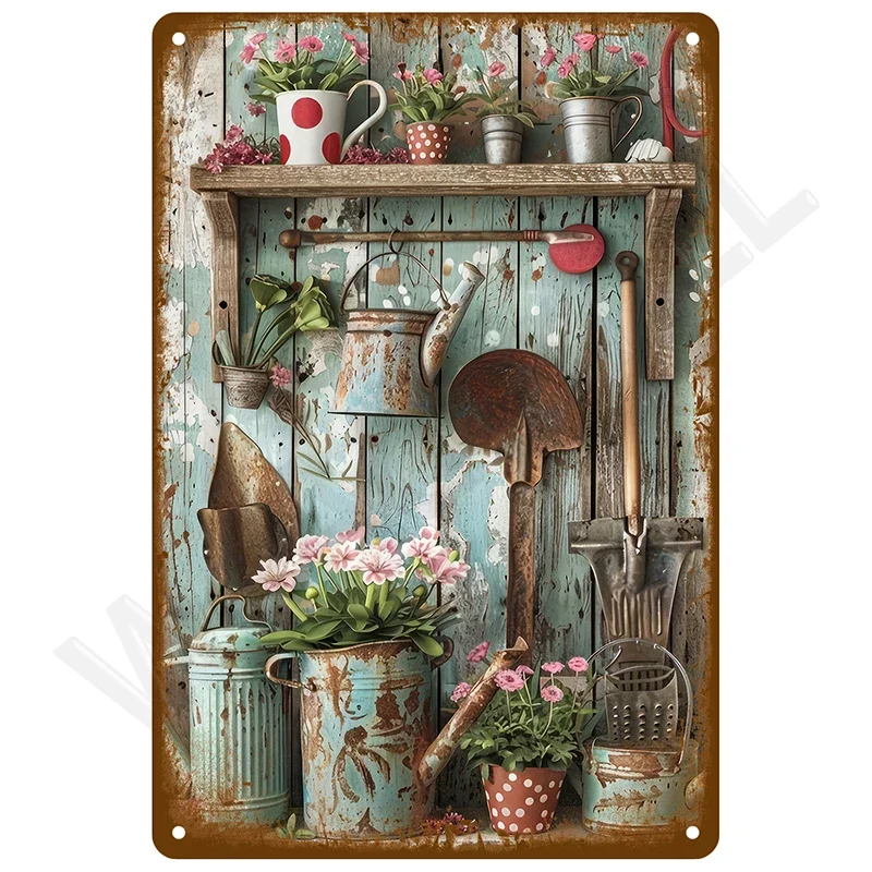 Home Bathroom Wall Decor - Papan Tanda Logam Vintage untuk Kamar