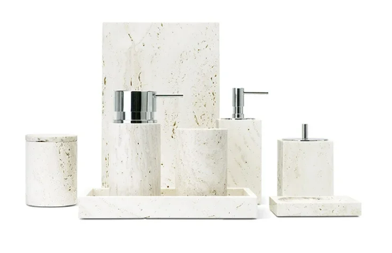 Zara Home Bathroom Set - Perlengkapan Kamar Mandi Travertine Beige, Dispenser