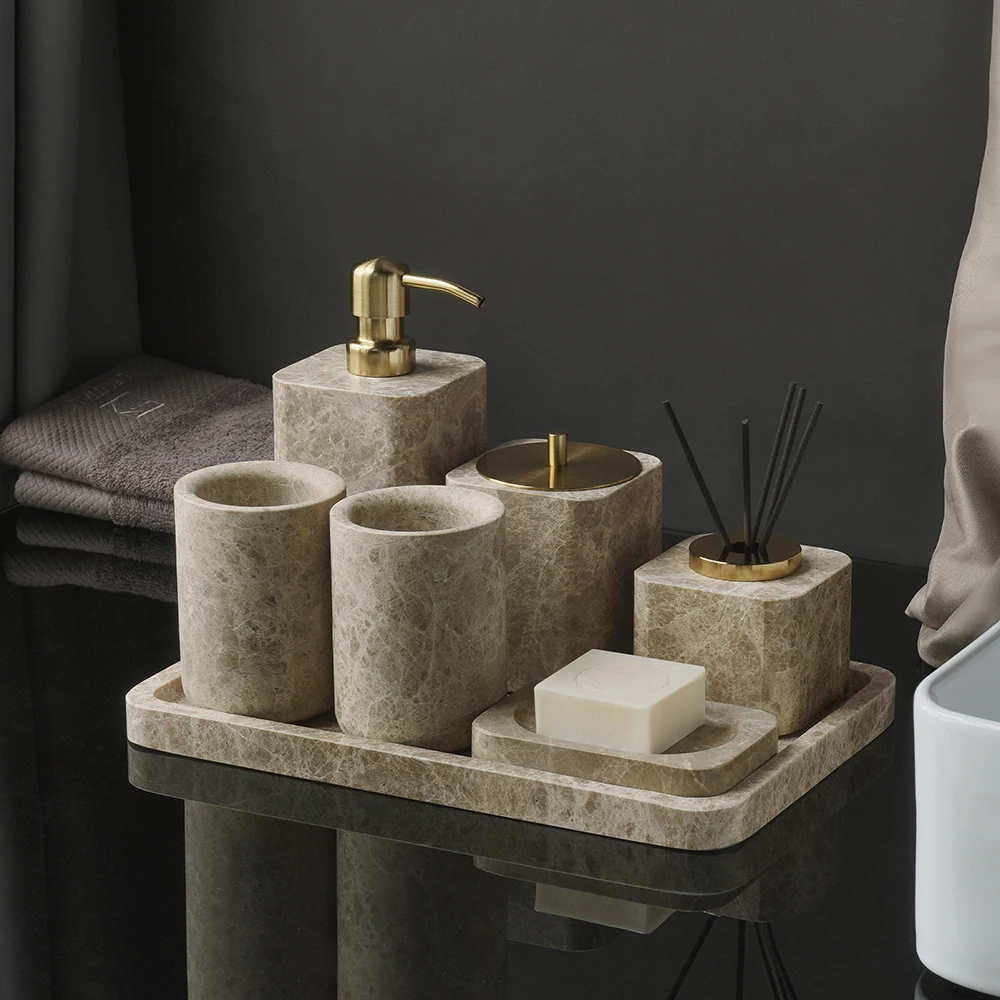 Zara Home Bathroom Set - Set Aksesoris Kamar Mandi Marmer Emperador