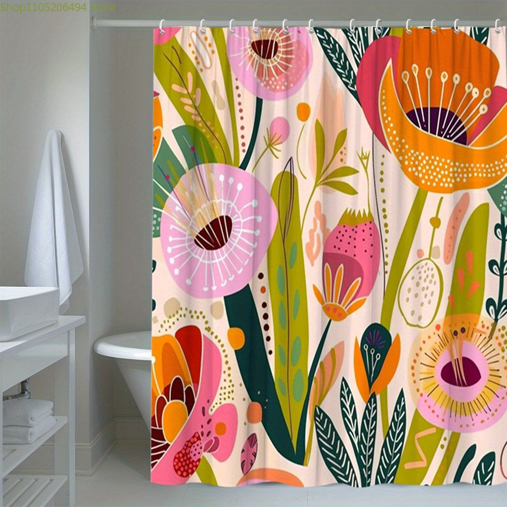 Tirai Mandi Bermotif Bunga Cer - Home Decor Bathroom Ideas ulasan dan harga