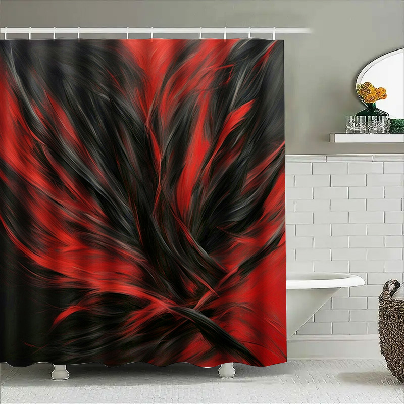 Tirai Mandi Cetak Abstrak Mera - Home Decor Bathroom Ideas ulasan dan harga