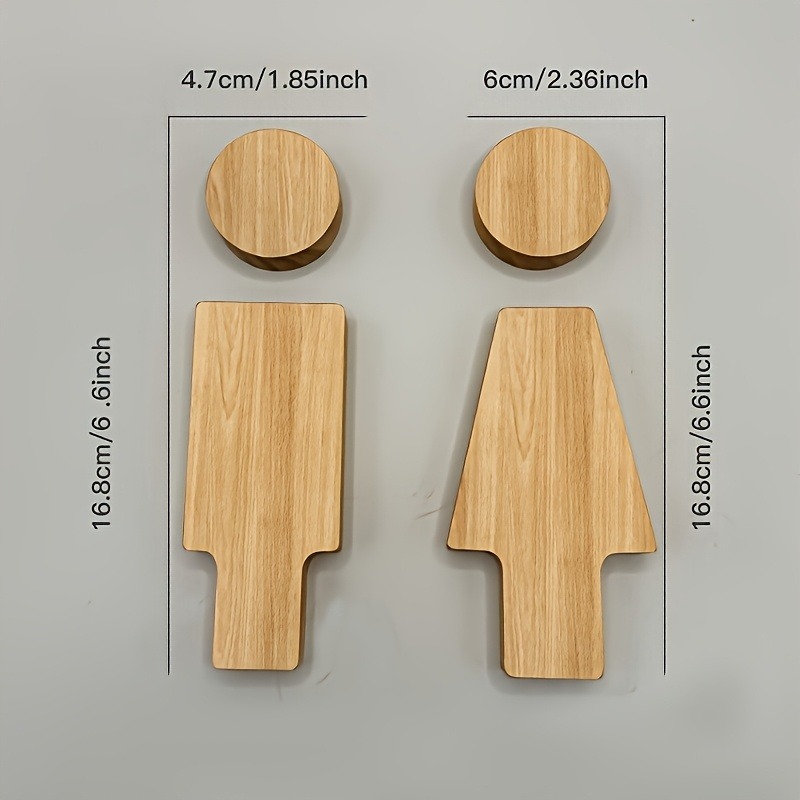 2 Buah Tanda Kamar Mandi Kayu  - Home Bathroom Gadgets ulasan dan harga