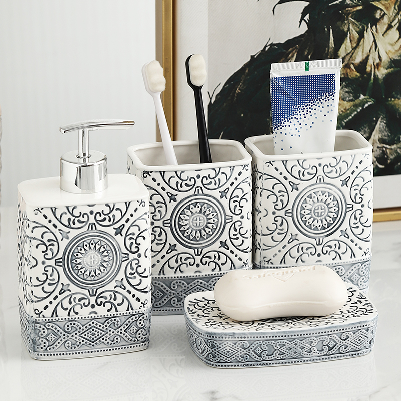Botol sabun botol Lotion keram - Zara Home Bathroom Set ulasan dan harga