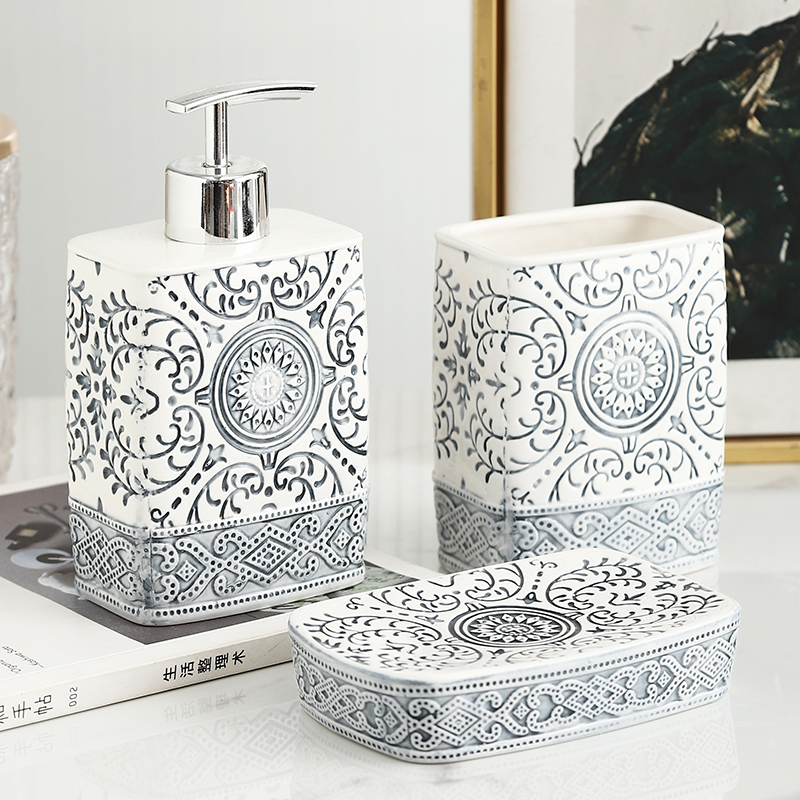 Botol sabun botol Lotion keram - Zara Home Bathroom Set ulasan dan harga