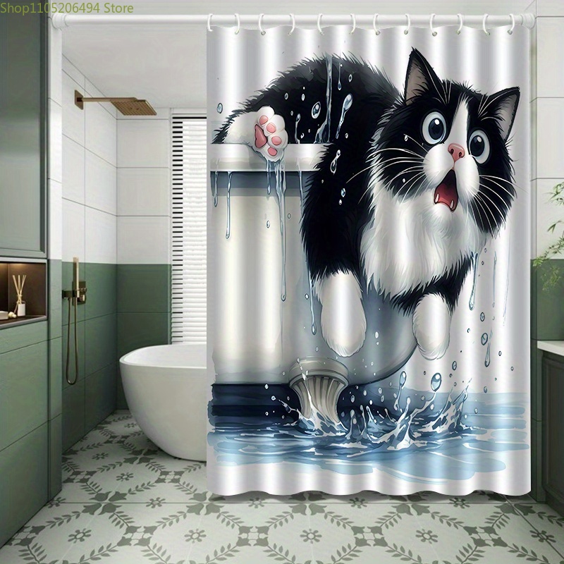 Tirai Kamar Mandi Bergambar Ku - Home Decor Bathroom Ideas ulasan dan harga