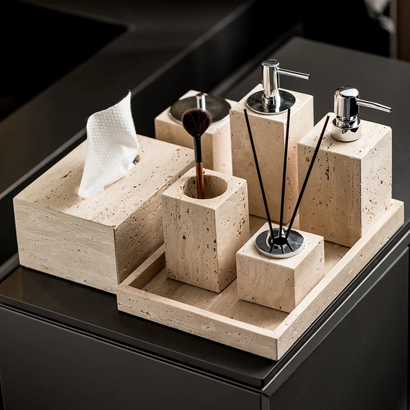 Set Kamar Mandi Travertine Bei - Zara Home Bathroom Set ulasan dan harga