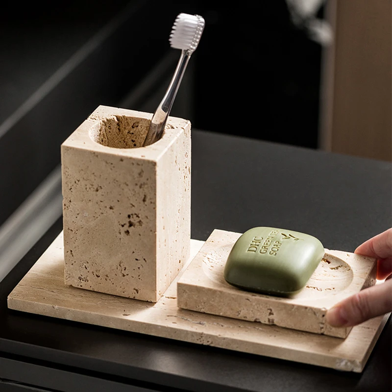 Set Kamar Mandi Travertine Bei - Zara Home Bathroom Set ulasan dan harga