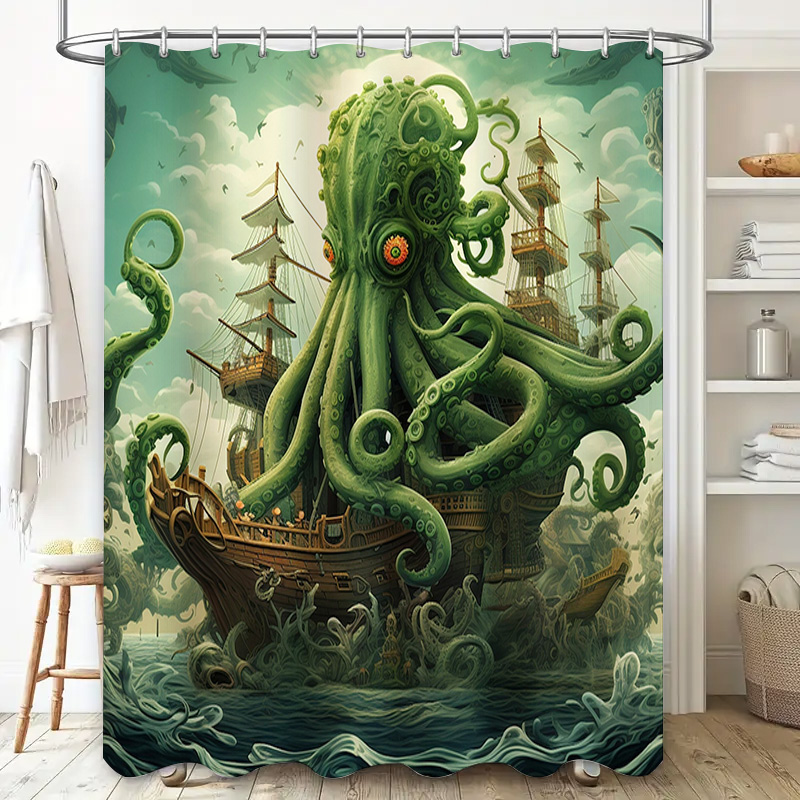 Tirai Mandi Kapal Gurita Dekor - Home Decor Bathroom Ideas ulasan dan harga