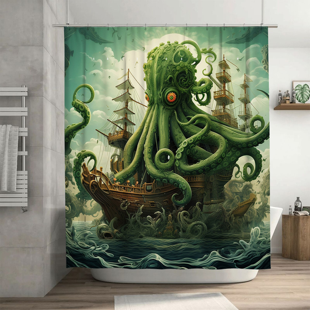 Tirai Mandi Kapal Gurita Dekor - Home Decor Bathroom Ideas ulasan dan harga