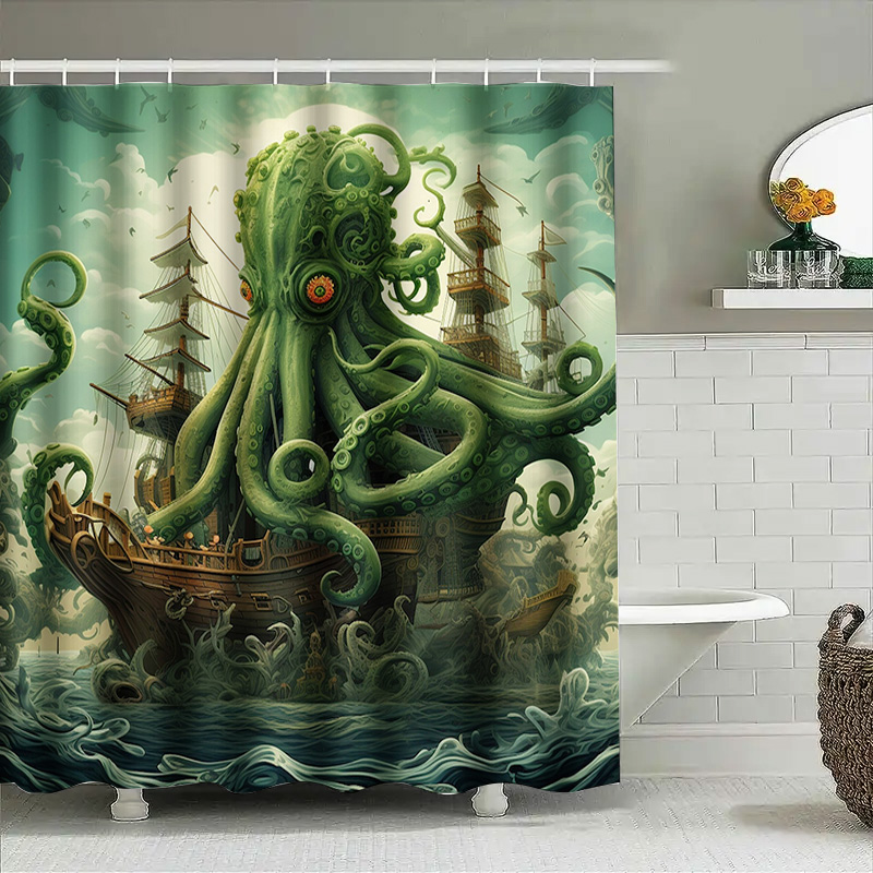 Tirai Mandi Kapal Gurita Dekor - Home Decor Bathroom Ideas ulasan dan harga