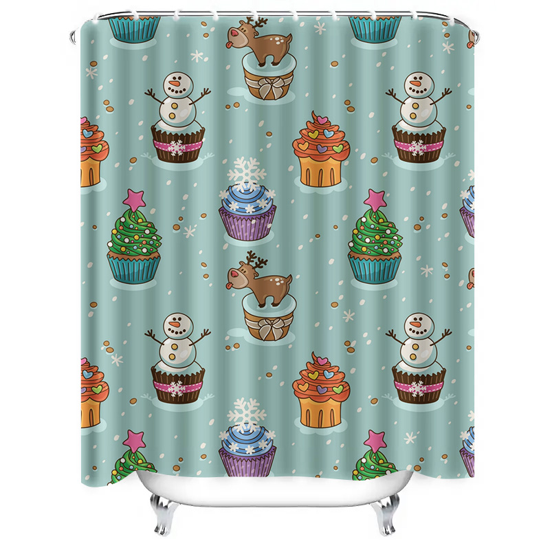 TU Tirai Mandi Natal Menawan D - Home Decor Bathroom Ideas ulasan dan harga