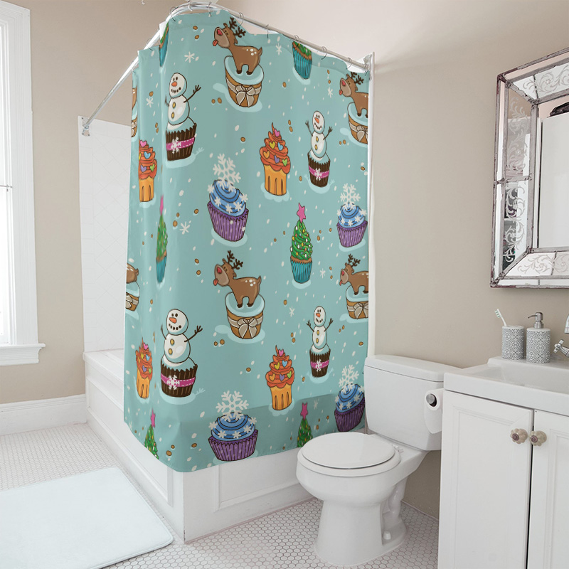 TU Tirai Mandi Natal Menawan D - Home Decor Bathroom Ideas ulasan dan harga
