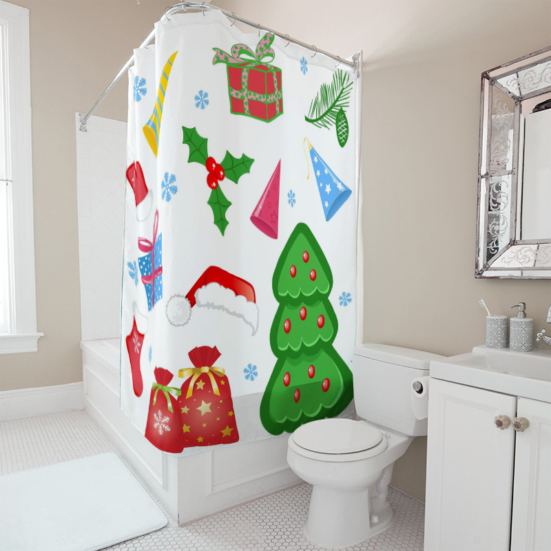 TU Tirai Mandi Natal Pola Rusa - Home Decor Bathroom Ideas ulasan dan harga