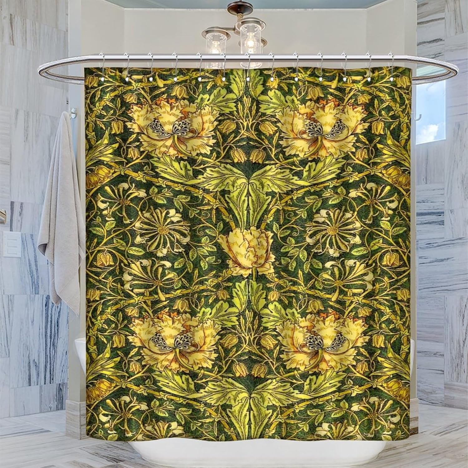Tirai Mandi Botani Tahan Air M - Home Decor Bathroom Ideas ulasan dan harga
