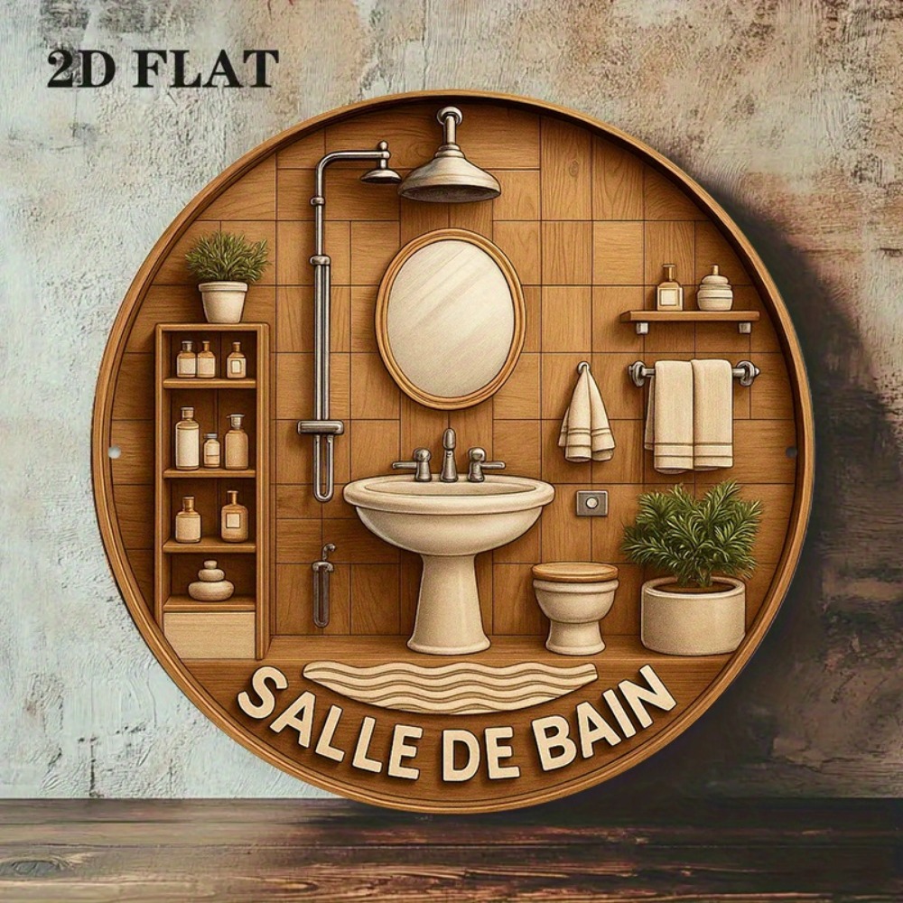 CIFBUY Kamar Mandi Retro Pranc - Home Bathroom Wall Decor ulasan dan harga