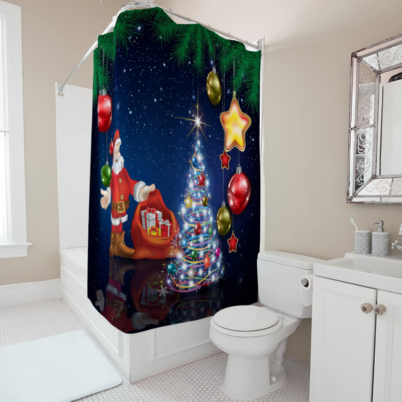 Tirai Mandi Natal TU Santa Cla - Home Decor Bathroom Ideas ulasan dan harga