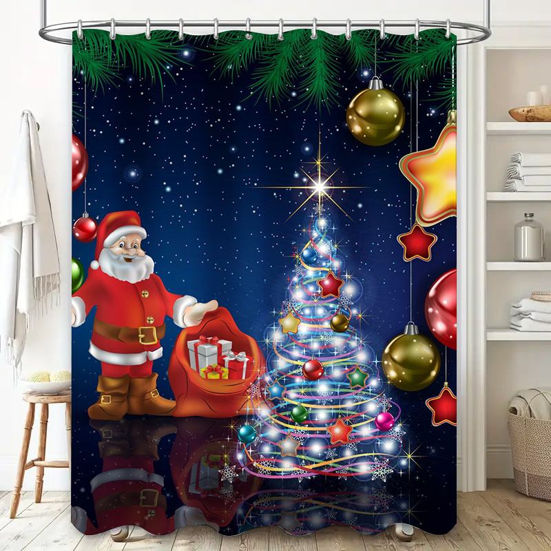 Tirai Mandi Natal TU Santa Cla - Home Decor Bathroom Ideas ulasan dan harga