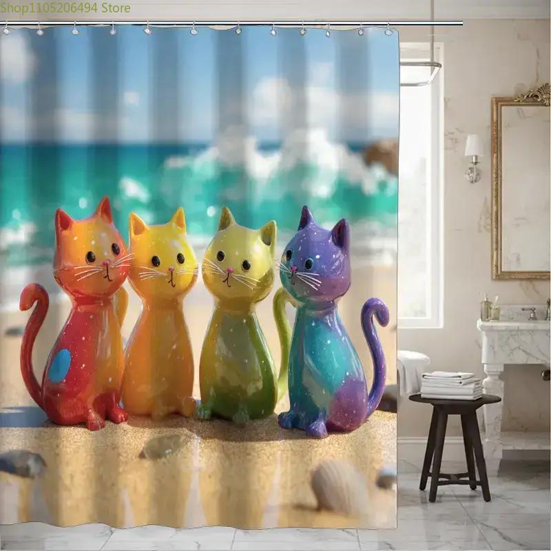 Tirai Mandi Kucing Pelangi War - Home Decor Bathroom Ideas ulasan dan harga