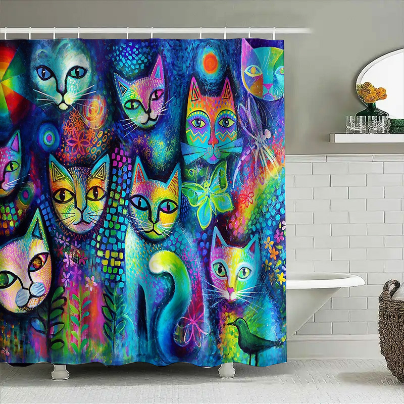 Tirai Mandi Kucing Dekorasi Pe - Home Decor Bathroom Ideas ulasan dan harga
