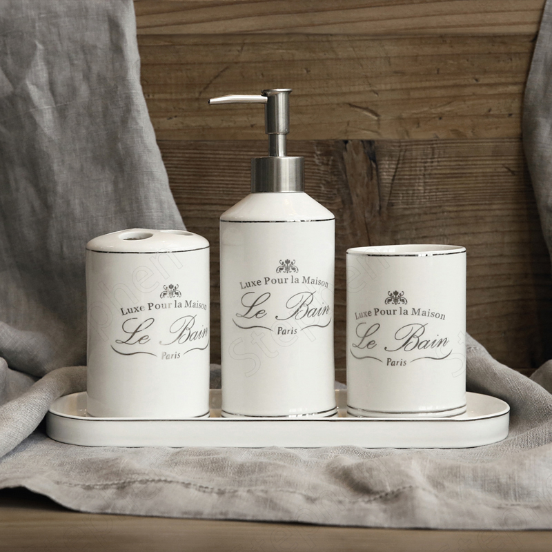 Putih Porselen Bronzing Akseso - Zara Home Bathroom Set ulasan dan harga